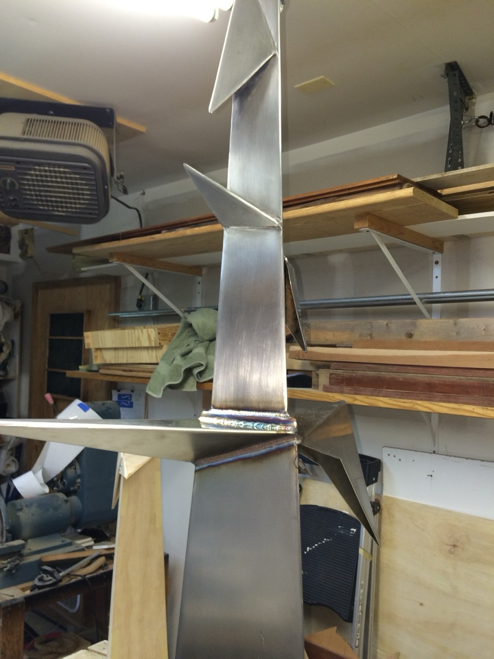 Custom stainless steel sculpture fabricated in the shop